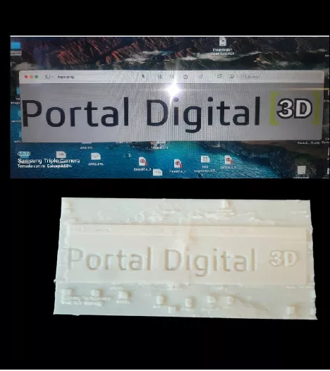 Esta imagen muestra una impresión 3d real, la cual cumple la función deLitofania de fotos,creado por Portal Digital 3D en CABA.El diseño es proporcionado por el cliente o mismo un diseño personalizado.Servicio de impresión 3D en argentina